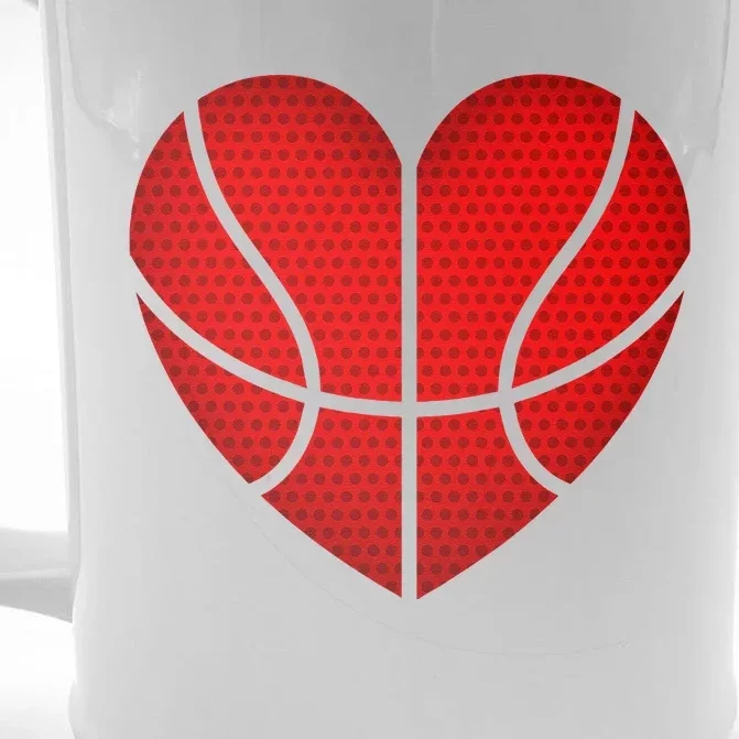 Basketball Heart Valentines Day Fors Sports Front & Back Beer Stein