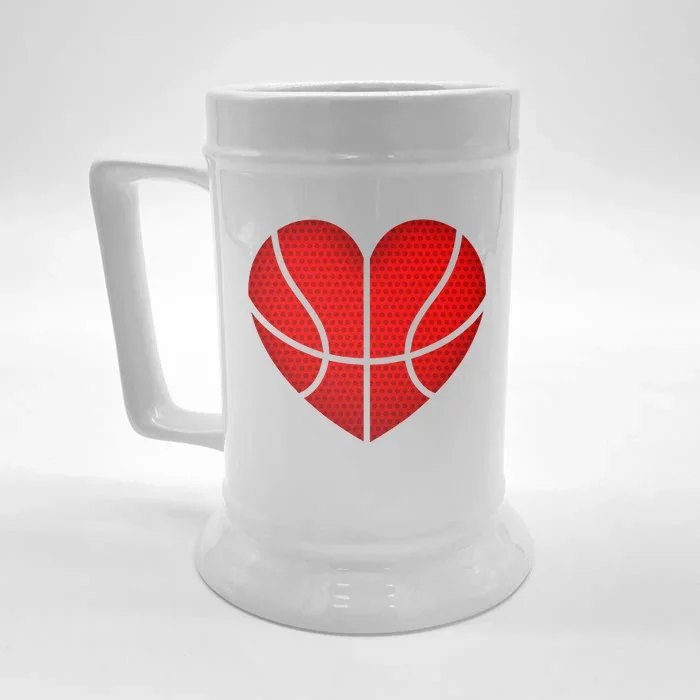 Basketball Heart Valentines Day Fors Sports Front & Back Beer Stein