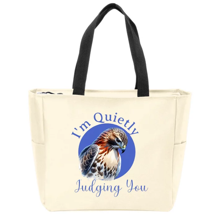 Beautiful Hawk With Quietly Judging You Zip Tote Bag