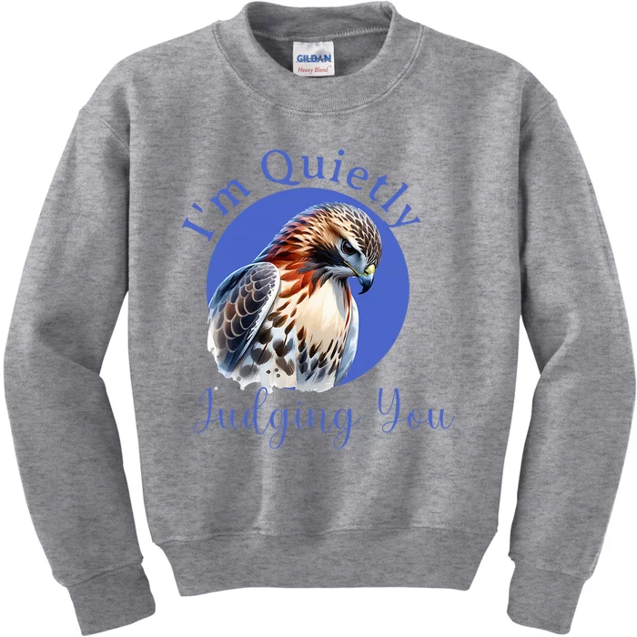 Beautiful Hawk With Quietly Judging You Kids Sweatshirt