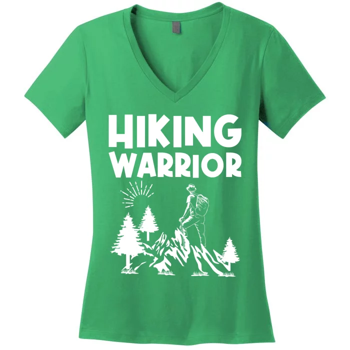 Backpacking Hiking Warrior Women's V-Neck T-Shirt