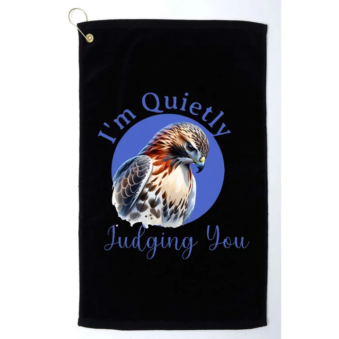 Beautiful Hawk With Platinum Collection Golf Towel