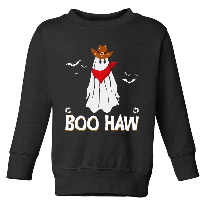 Boo Haw Western Cowboy Halloween Ghost Funny Country Toddler Sweatshirt