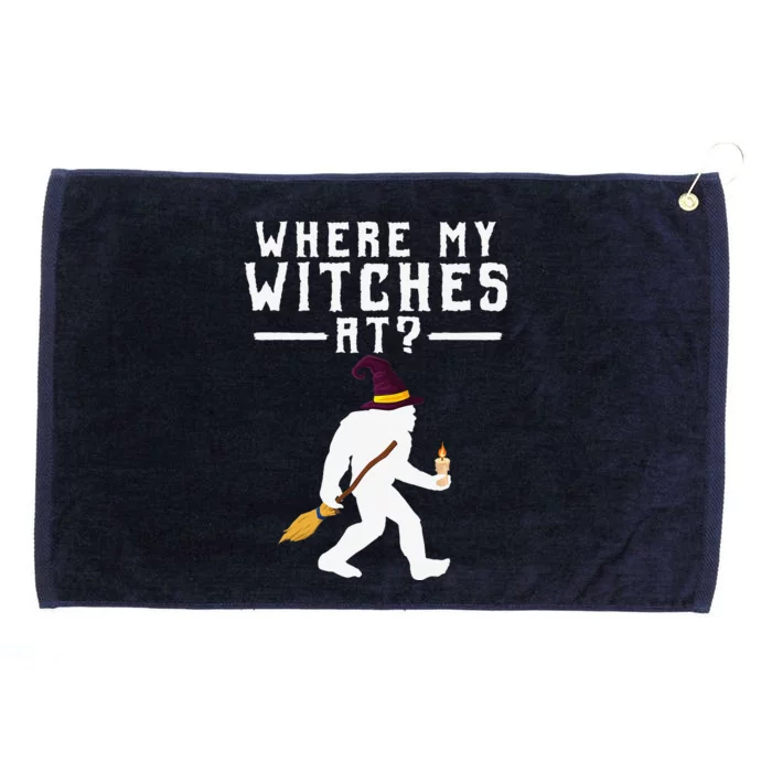 Bigfoot Halloween Where My Witches At Sasquatch Grommeted Golf Towel