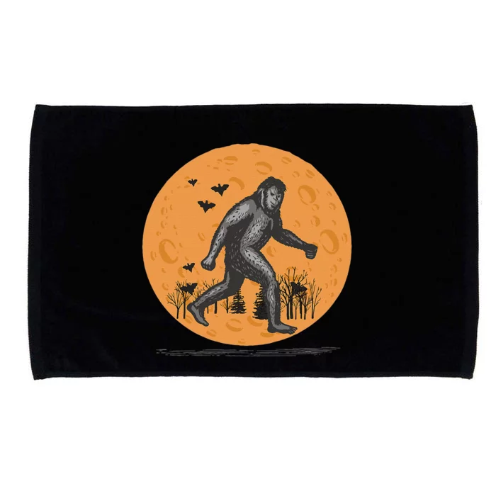 Bigfoot Halloween With Moon Microfiber Hand Towel