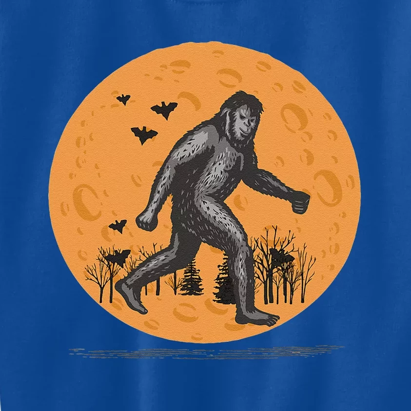 Bigfoot Halloween With Moon Kids Sweatshirt