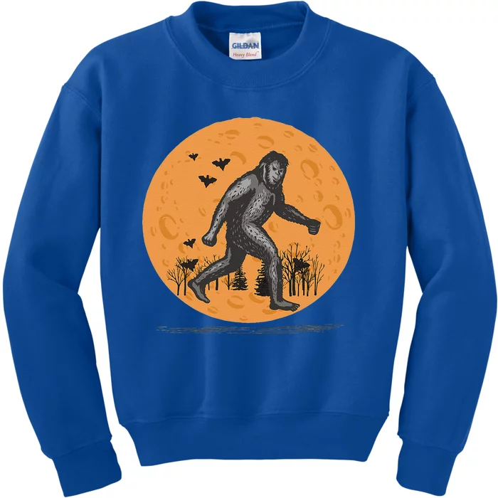 Bigfoot Halloween With Moon Kids Sweatshirt