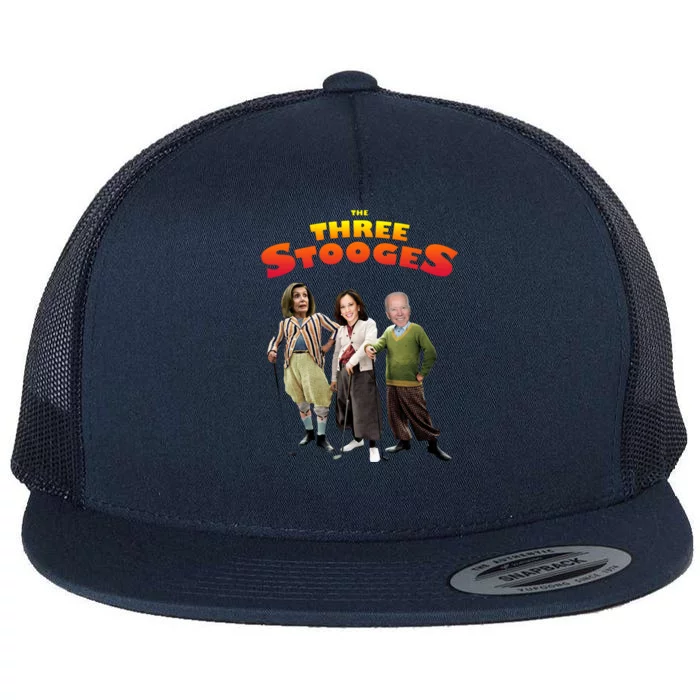 Biden Harris Warren The 3 Stooges Flat Bill Trucker Hat