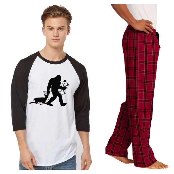 Bigfoot Hunting walk Sasquatch funny animal lover Raglan Sleeve Pajama Set