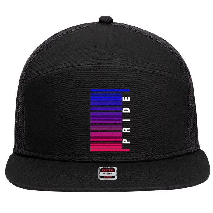 Bi Pride Barcode Bisexual 7 Panel Mesh Trucker Snapback Hat