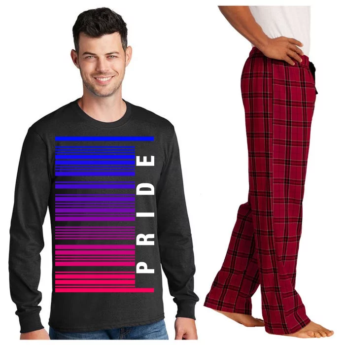 Bi Pride Barcode Bisexual Long Sleeve Pajama Set