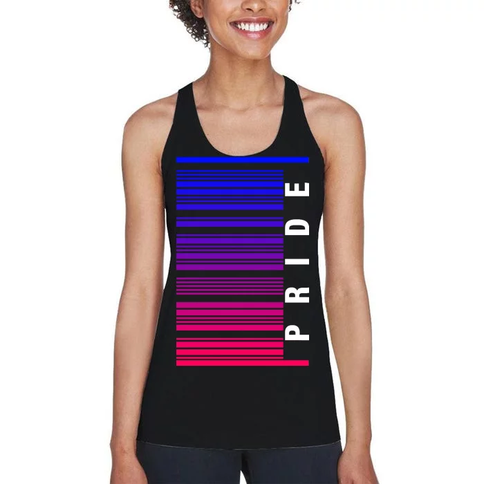 Bi Pride Barcode Bisexual Women's Racerback Tank