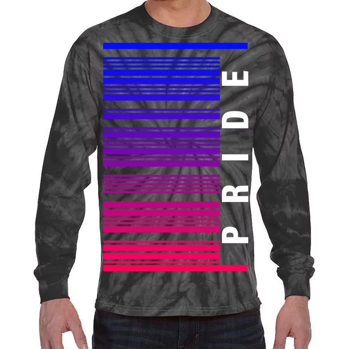 Bi Pride Barcode Bisexual Tie-Dye Long Sleeve Shirt