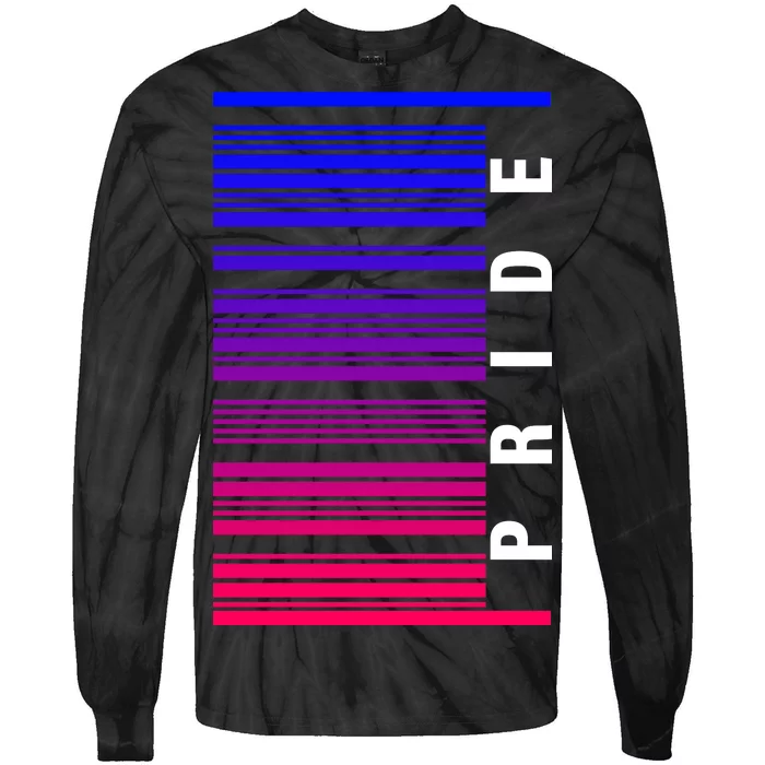 Bi Pride Barcode Bisexual Tie-Dye Long Sleeve Shirt