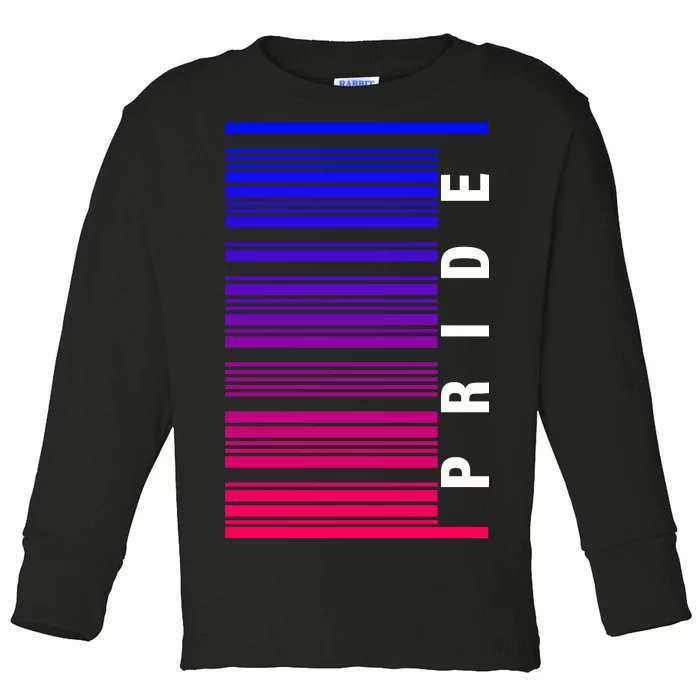 Bi Pride Barcode Bisexual Toddler Long Sleeve Shirt