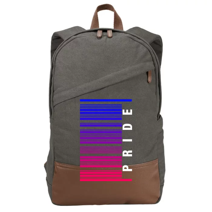 Bi Pride Barcode Bisexual Cotton Canvas Backpack