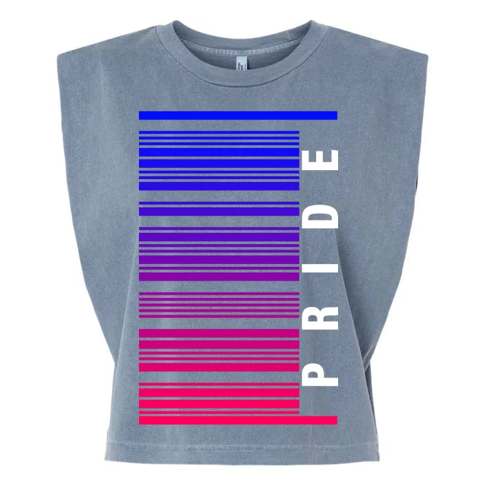 Bi Pride Barcode Bisexual Garment-Dyed Women's Muscle Tee