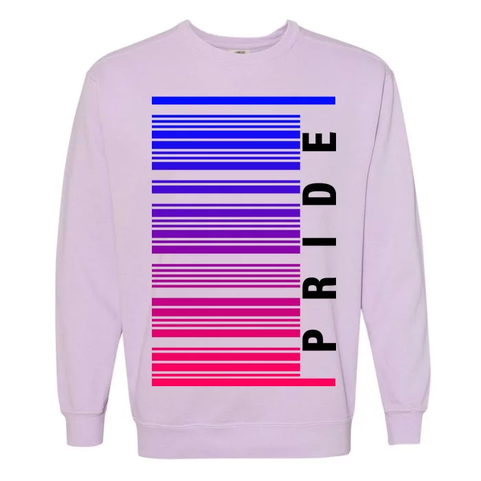 Bi Pride Barcode Bisexual Garment-Dyed Sweatshirt