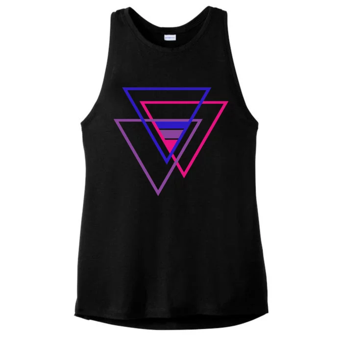 Bi Pride Triangle Ladies Tri-Blend Wicking Tank