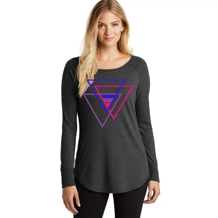 Bi Pride Triangle Women's Perfect Tri Tunic Long Sleeve Shirt