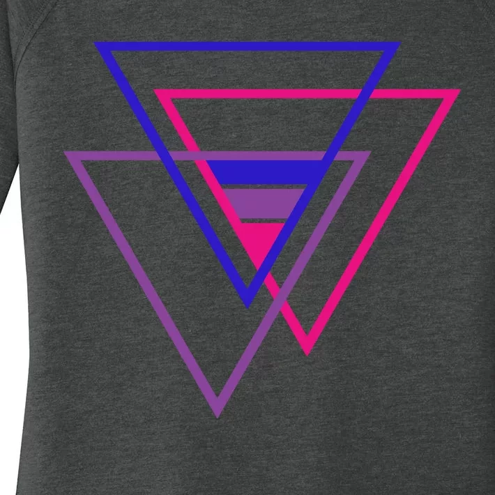 Bi Pride Triangle Women's Perfect Tri Tunic Long Sleeve Shirt