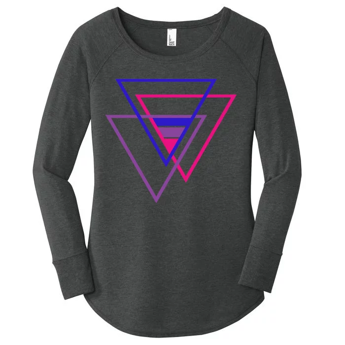 Bi Pride Triangle Women's Perfect Tri Tunic Long Sleeve Shirt