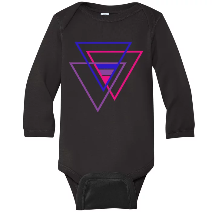 Bi Pride Triangle Baby Long Sleeve Bodysuit