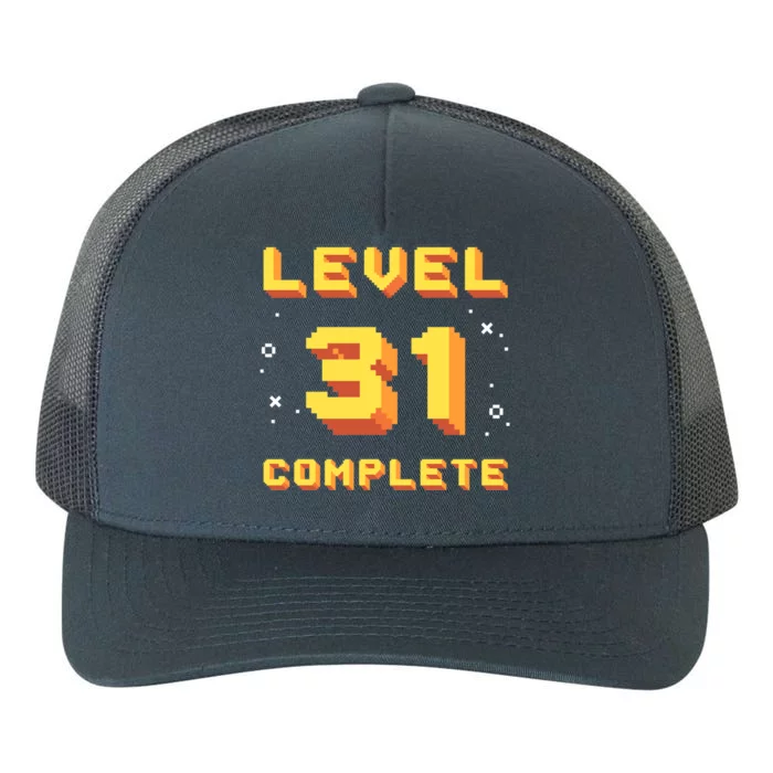 Born In 1990 Level 31 Complete 31th Birthday Retro Gaming Gift Yupoong Adult 5-Panel Trucker Hat