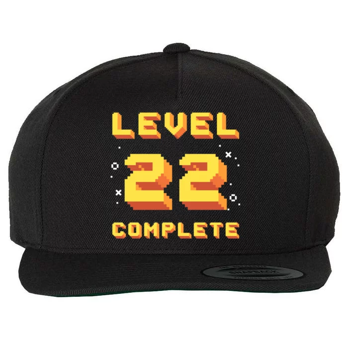 Born In 1999 Level 22 Complete 22th Birthday Retro Gaming Gift Wool Snapback Cap