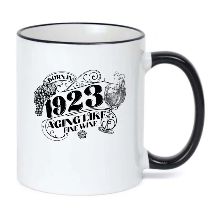 Born In 1923 100th Birthday Aging Like Fine Wine Black Color Changing Mug