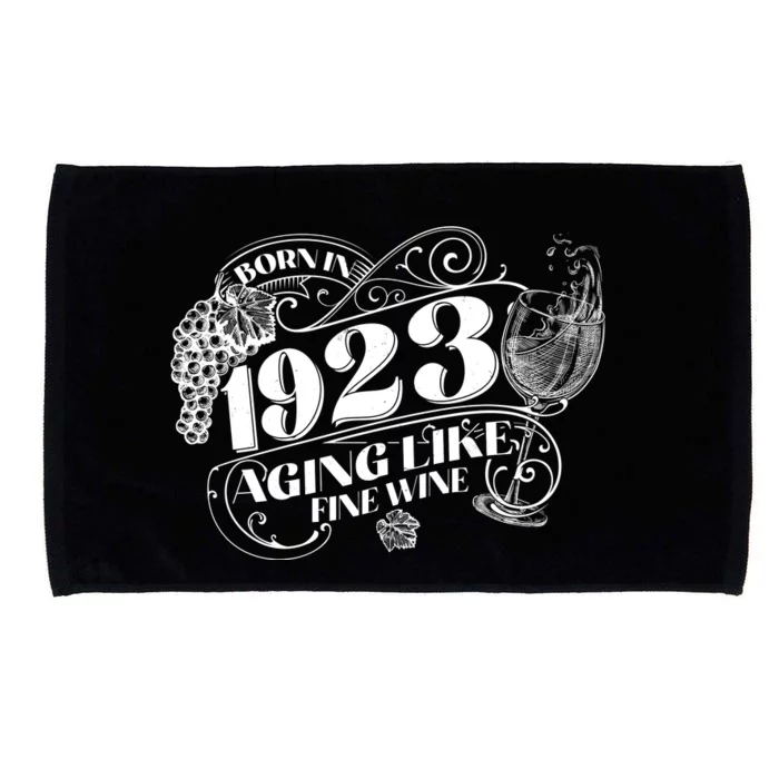 Born In 1923 100th Birthday Aging Like Fine Wine Microfiber Hand Towel