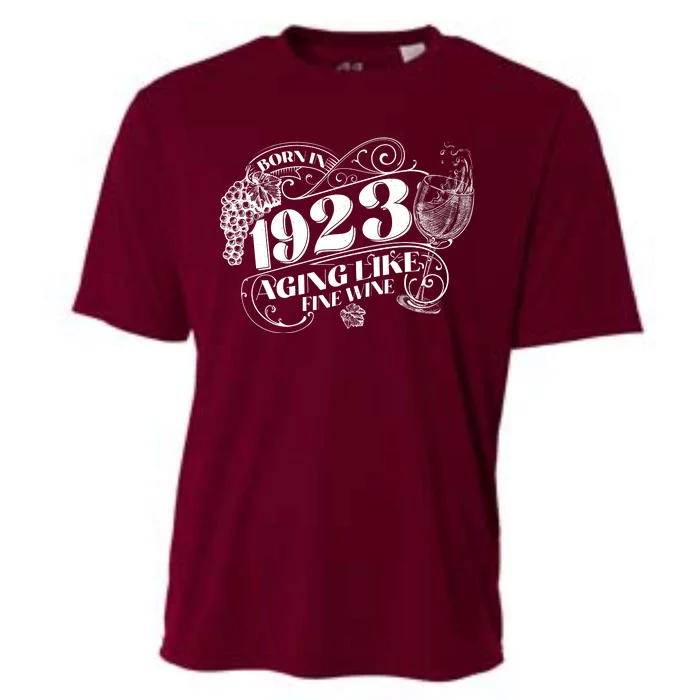 Born In 1923 100th Birthday Aging Like Fine Wine Cooling Performance Crew T-Shirt