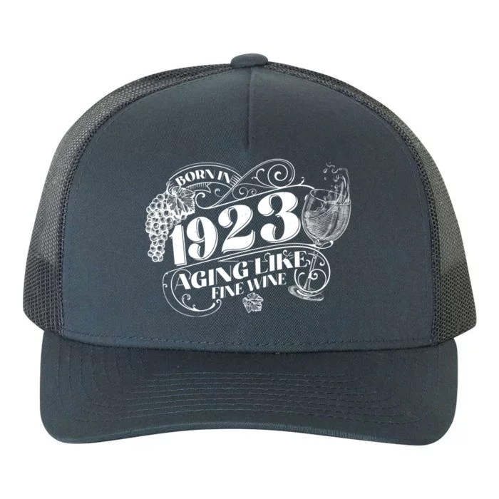 Born In 1923 100th Birthday Aging Like Fine Wine Yupoong Adult 5-Panel Trucker Hat