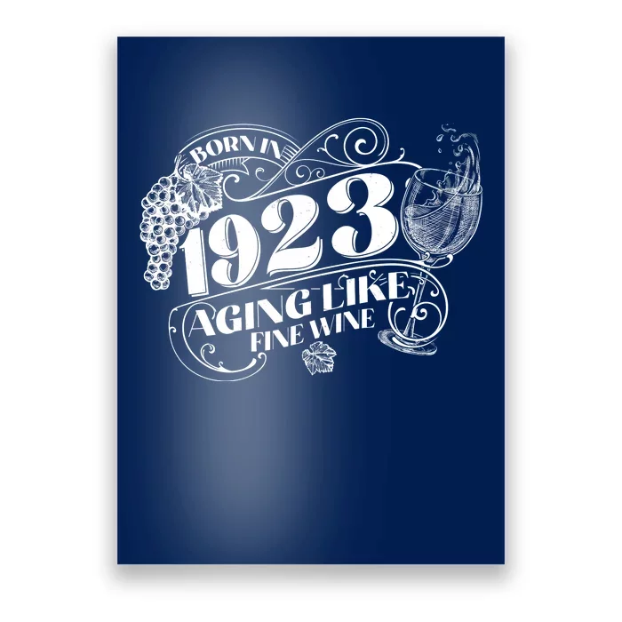 Born In 1923 100th Birthday Aging Like Fine Wine Poster