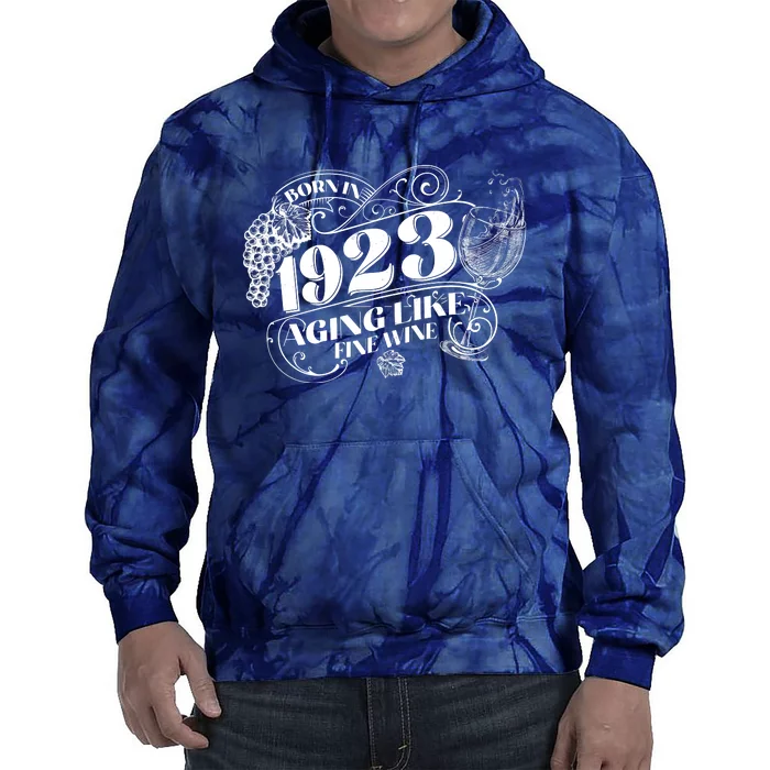 Born In 1923 100th Birthday Aging Like Fine Wine Tie Dye Hoodie