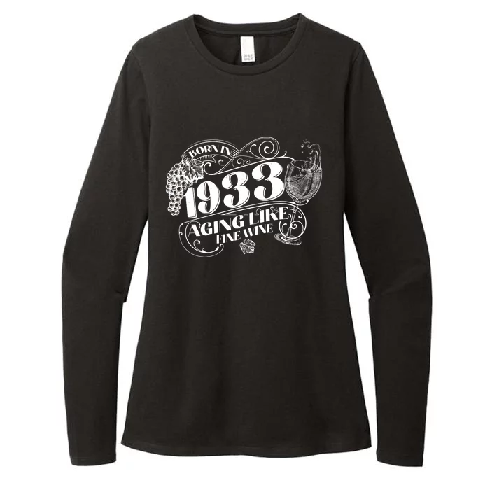 Born In 1933 90th Birthday Aging Like Fine Wine Womens CVC Long Sleeve Shirt