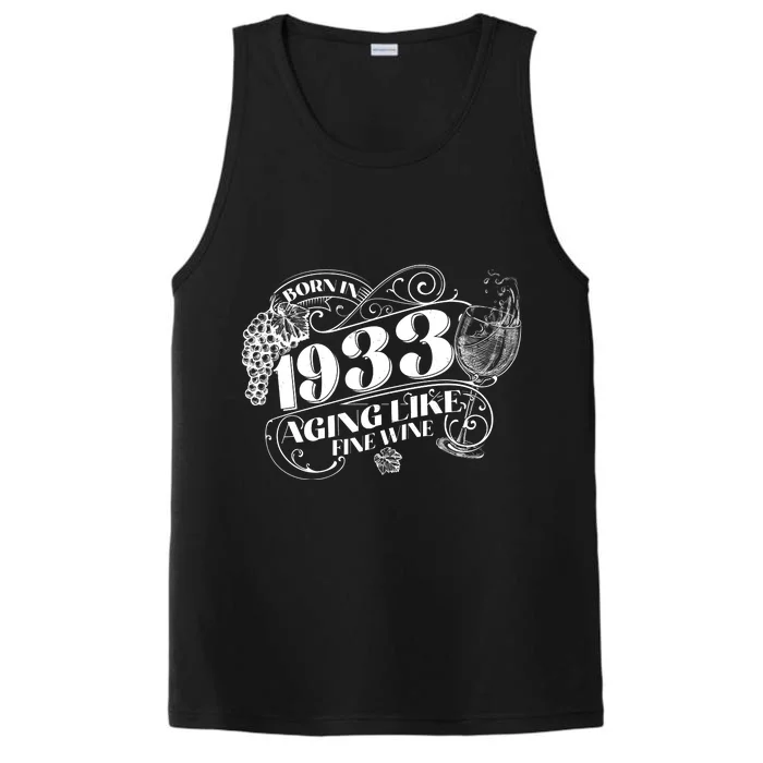 Born In 1933 90th Birthday Aging Like Fine Wine Performance Tank