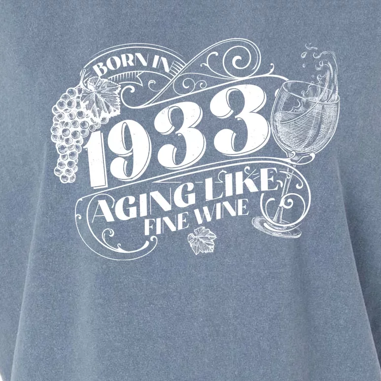 Born In 1933 90th Birthday Aging Like Fine Wine Garment-Dyed Women's Muscle Tee