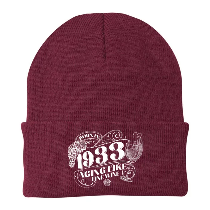 Born In 1933 90th Birthday Aging Like Fine Wine Knit Cap Winter Beanie