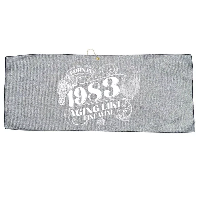 Born In 1983 40th Birthday Aging Like Fine Wine Large Microfiber Waffle Golf Towel