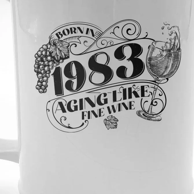 Born In 1983 40th Birthday Aging Like Fine Wine Front & Back Beer Stein