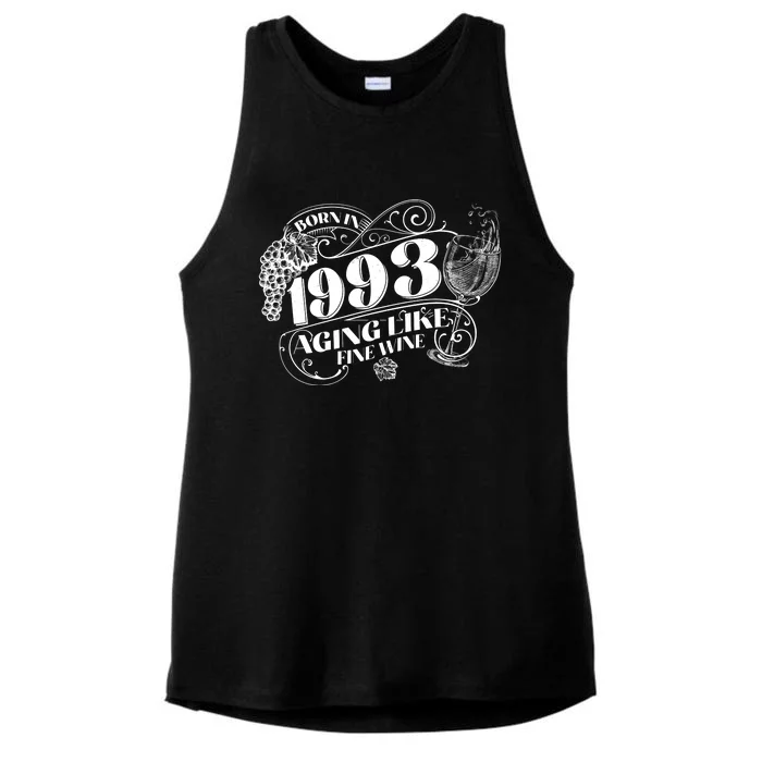 Born In 1993 30th Birthday Aging Like Fine Wine Ladies Tri-Blend Wicking Tank