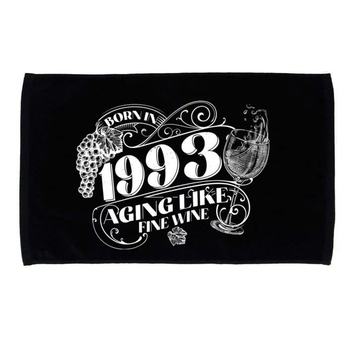 Born In 1993 30th Birthday Aging Like Fine Wine Microfiber Hand Towel