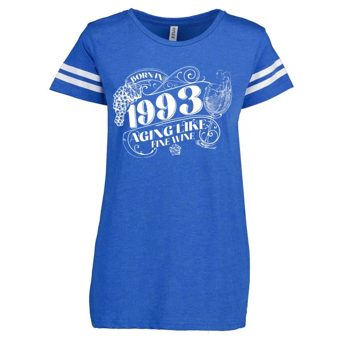 Born In 1993 30th Birthday Aging Like Fine Wine Enza Ladies Jersey Football T-Shirt