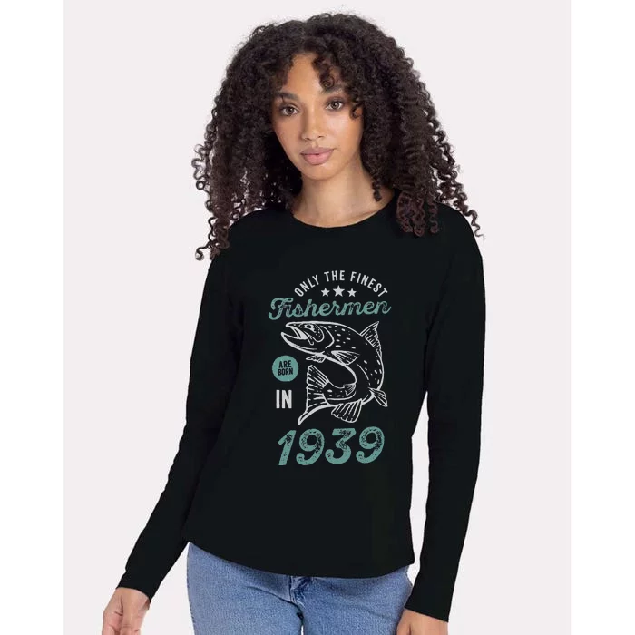 Born In 1939 82 Years Old Vintage 82nd Birthday Fisherman Womens Cotton Relaxed Long Sleeve T-Shirt