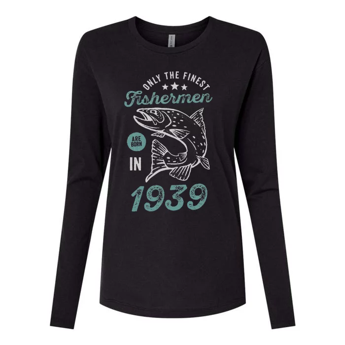 Born In 1939 82 Years Old Vintage 82nd Birthday Fisherman Womens Cotton Relaxed Long Sleeve T-Shirt