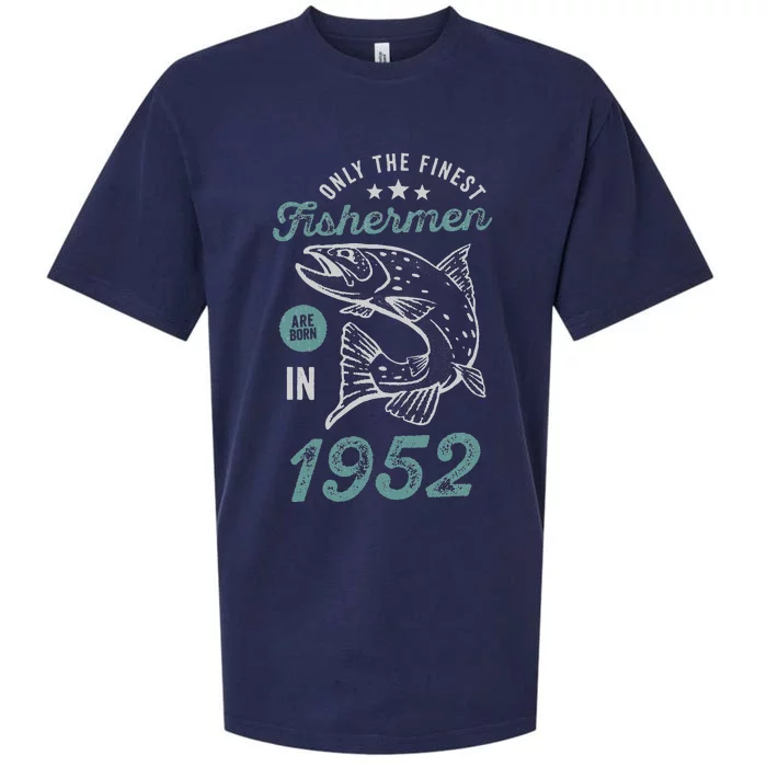 Born In 1952 69 Years Old Vintage 69th Birthday Fisherman Sueded Cloud Jersey T-Shirt