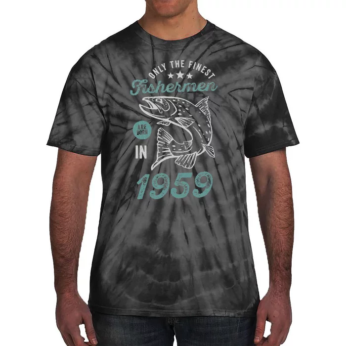 Born In 1959 62 Years Old Vintage 62nd Birthday Fisherman Tie-Dye T-Shirt