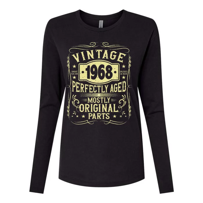 Born In 1968 Birthday, Vintage, Perfectly Aged, Made In 1968 Womens Cotton Relaxed Long Sleeve T-Shirt