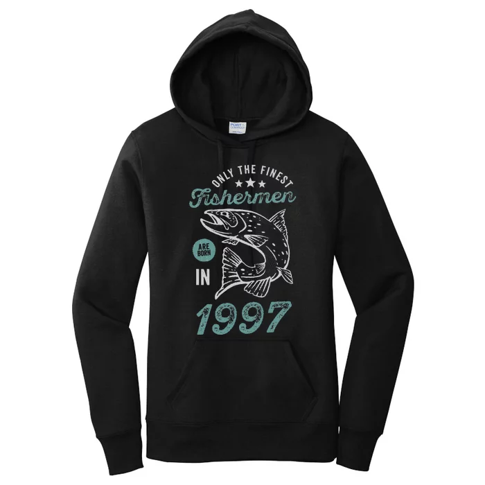 Born In 1997 24 Years Old Vintage 24th Birthday Fisherman Women's Pullover Hoodie